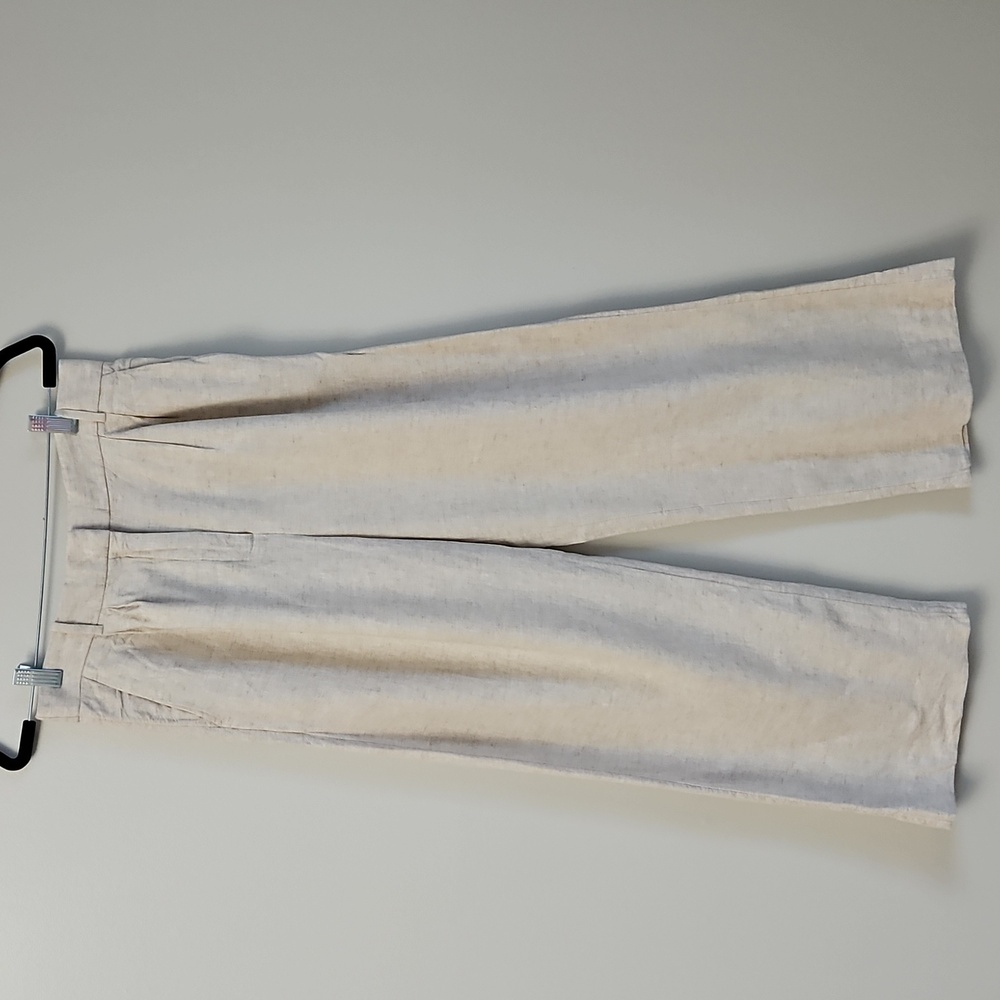 Abercrombie & Fitch Sloane Pants Tailored Linen Blend Light Beige Oat Size 29 6S